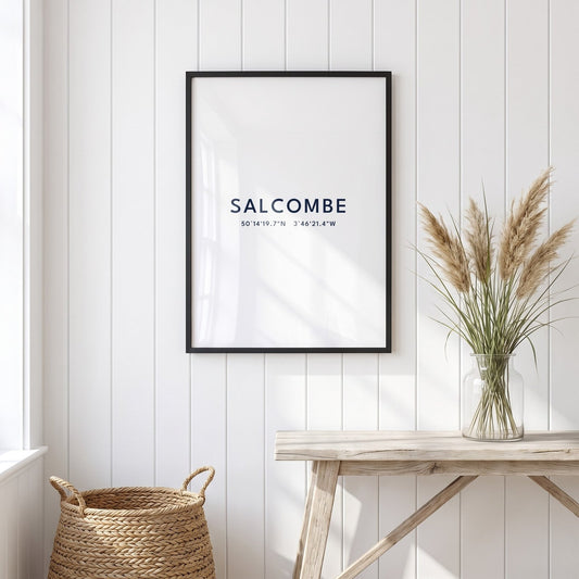 Salcombe — Framed Coordinates Print