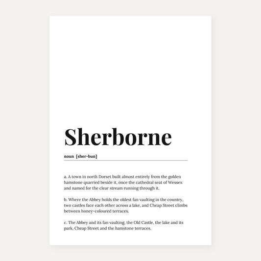 Sherborne — Dictionary Print