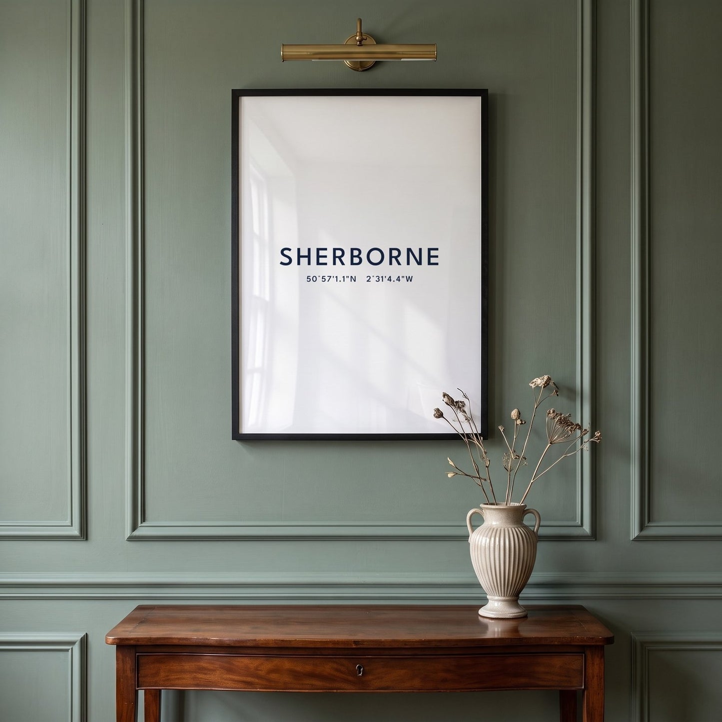 Sherborne — Framed Coordinates Print