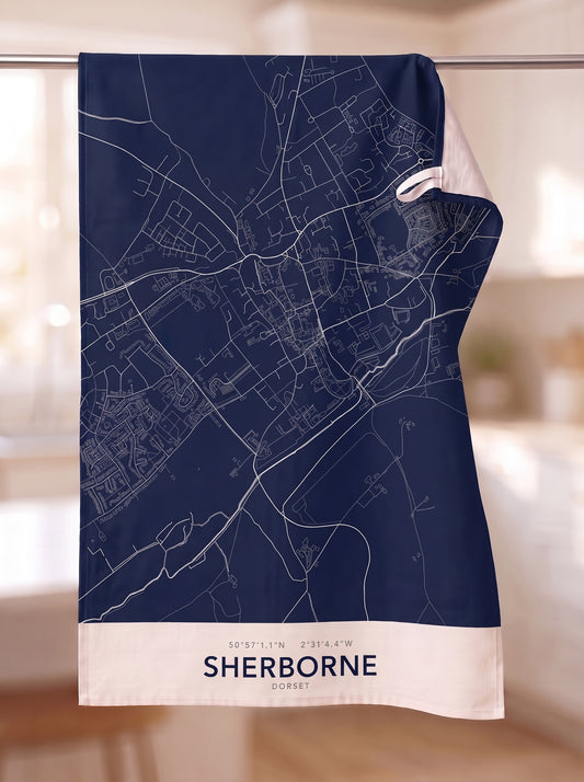 Sherborne — Map Tea Towel