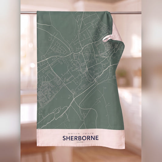 Sherborne — Map Tea Towel