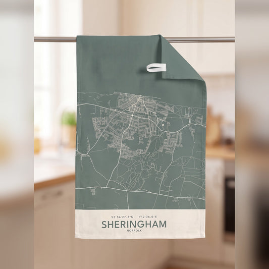 Your Town Merch — Sheringham Map Tea Towel lifestyle