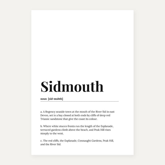 Sidmouth — Dictionary Print