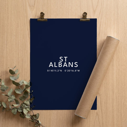 Your Town Merch — St Albans Coordinates Print unframed print
