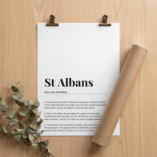 Your Town Merch — St Albans Dictionary Print unframed print