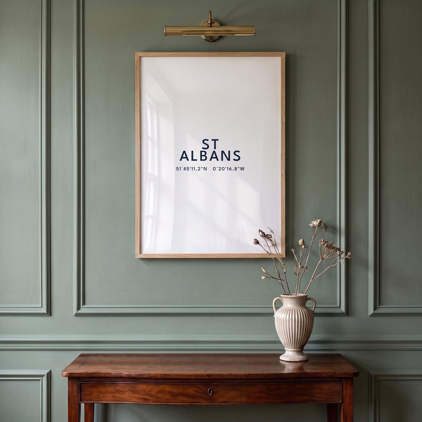 St Albans — Framed Coordinates Print