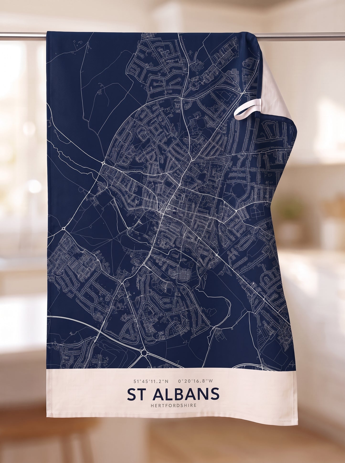St Albans — Map Tea Towel