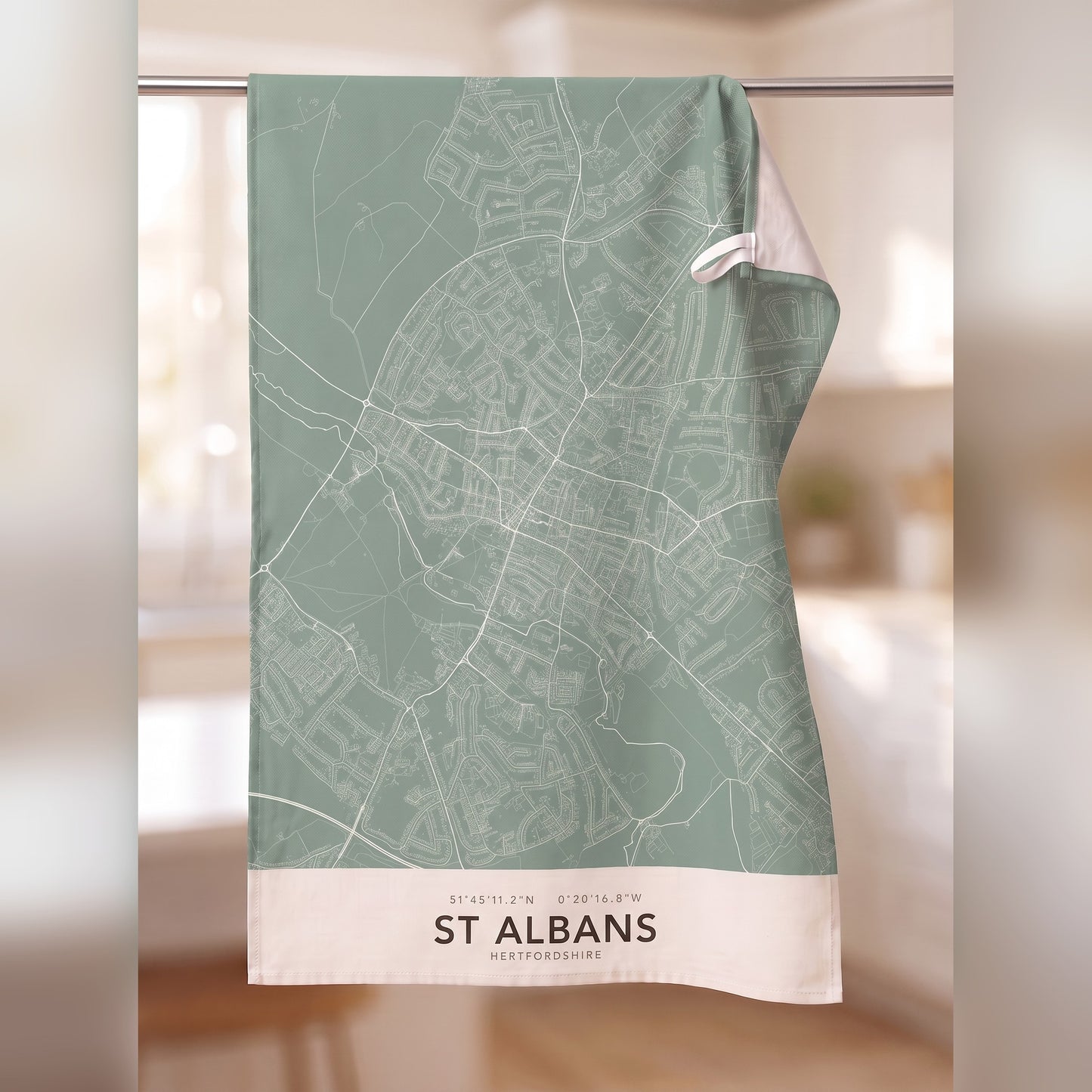 St Albans — Map Tea Towel