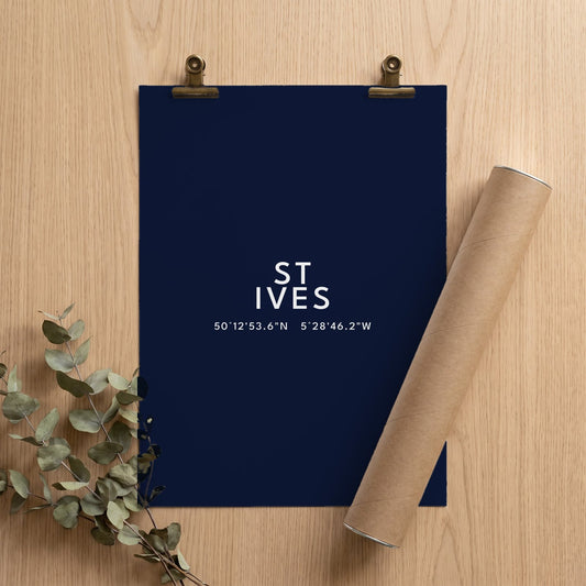 St Ives — Coordinates Print