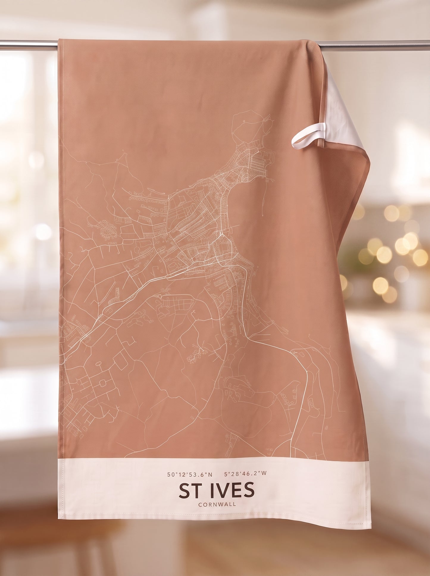 St Ives — Map Tea Towel
