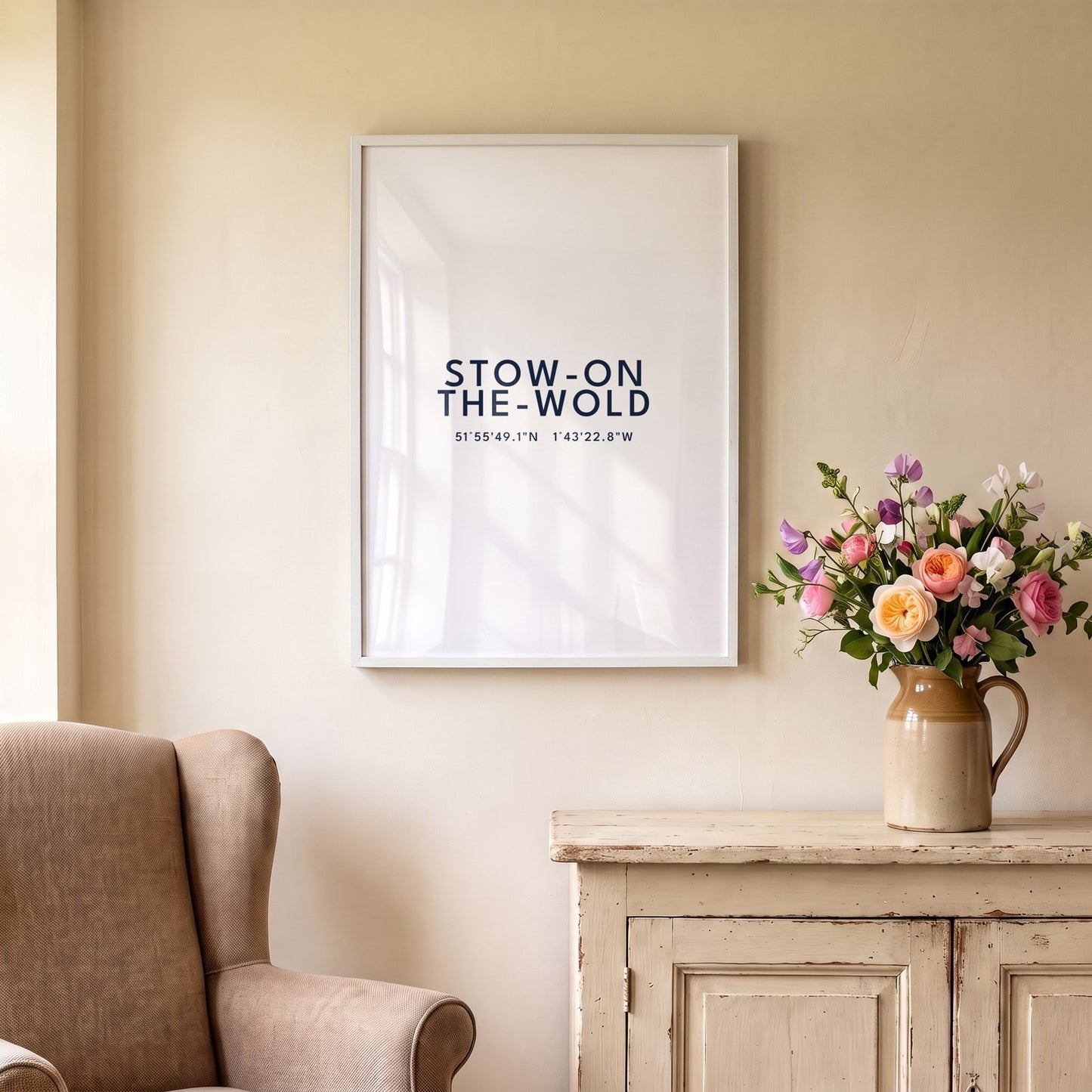 Stow-on-the-Wold — Framed Coordinates Print