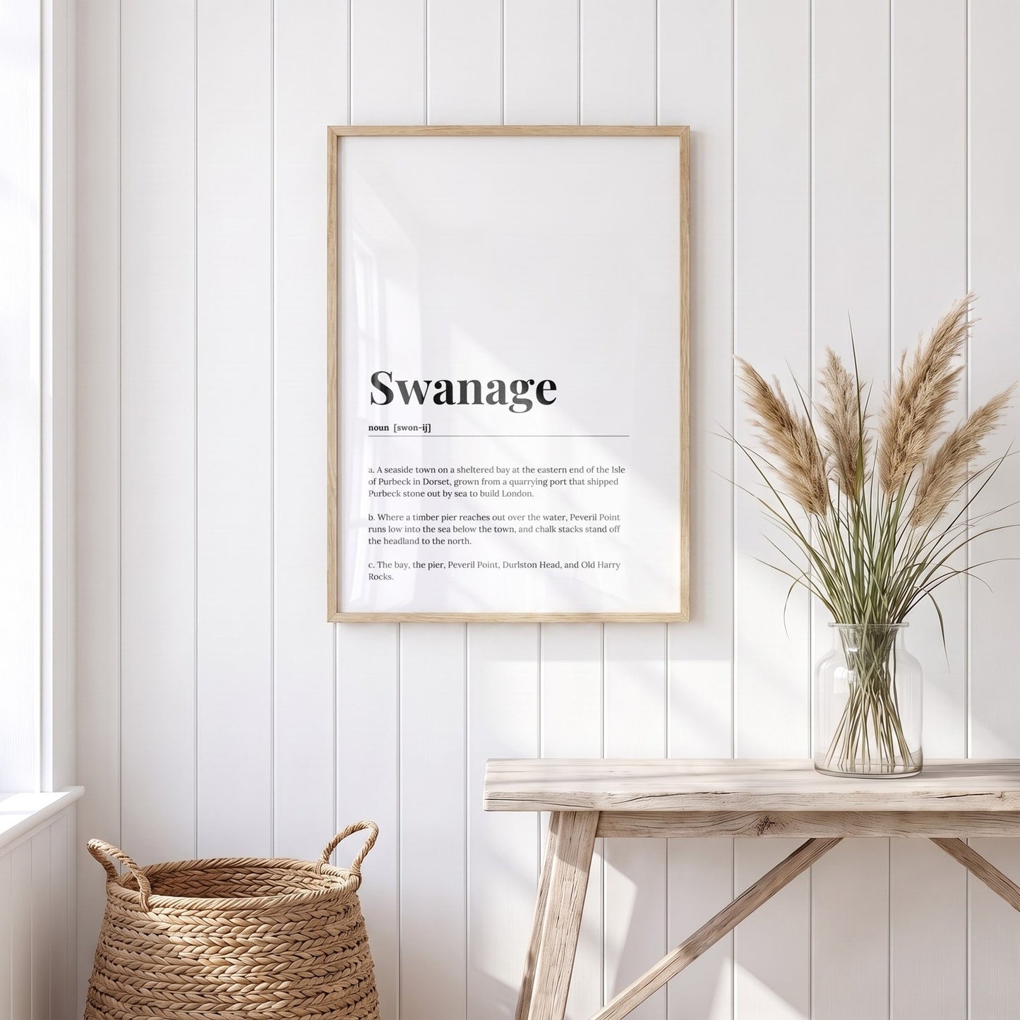 Swanage — Framed Dictionary Print