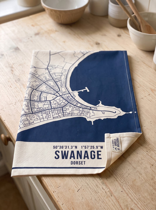 Swanage — Map Tea Towel