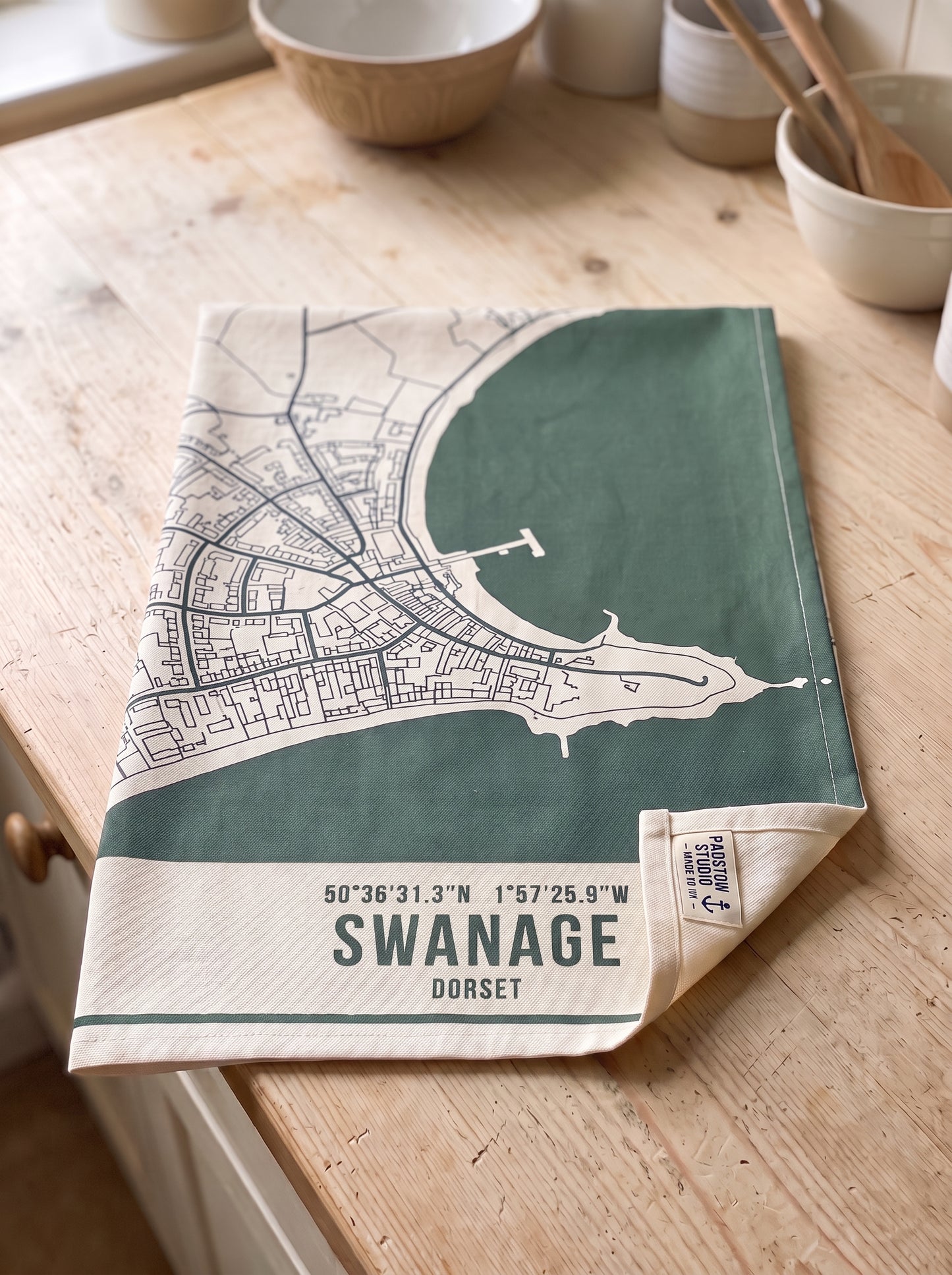 Swanage — Map Tea Towel