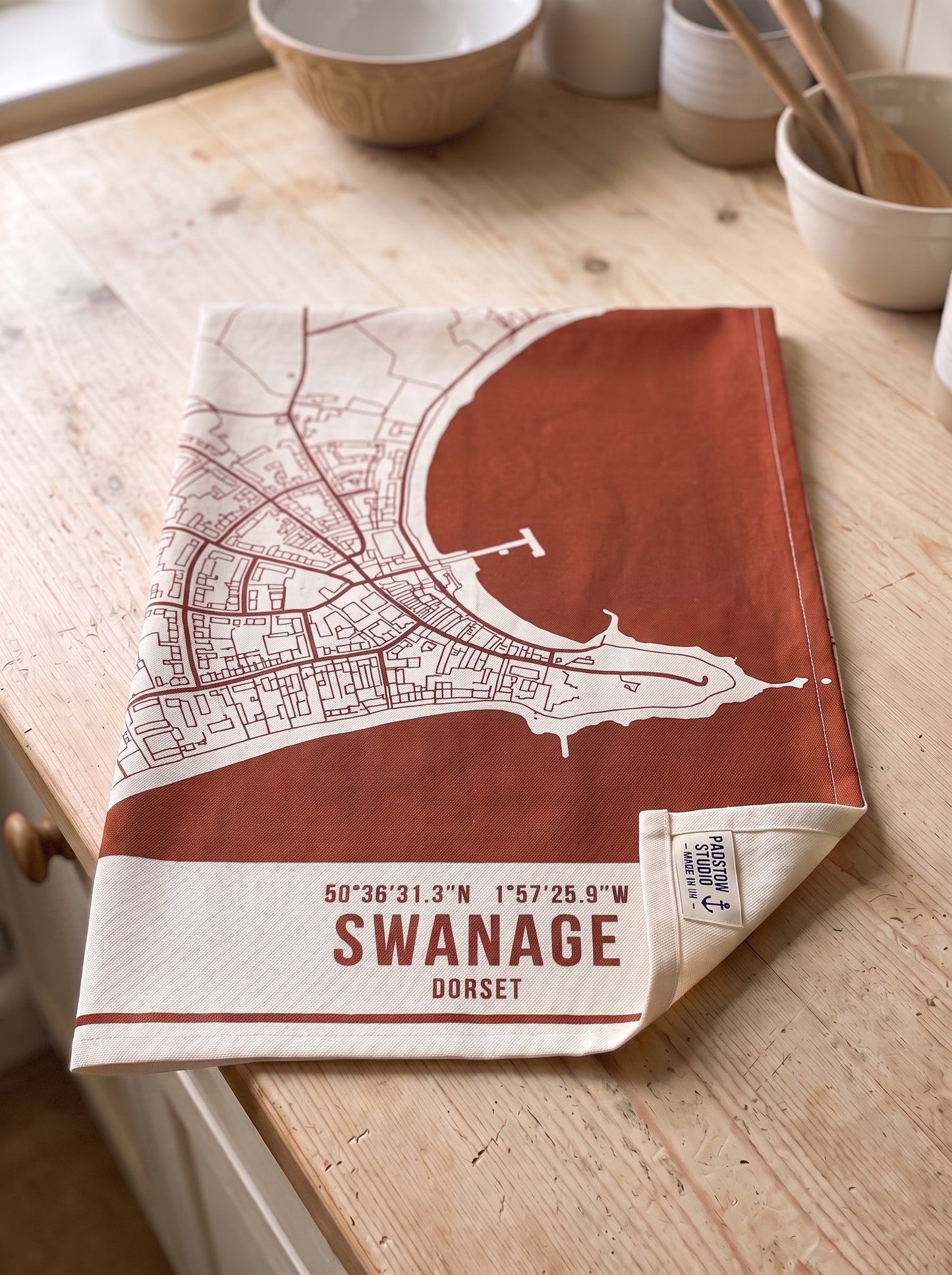 Swanage — Map Tea Towel