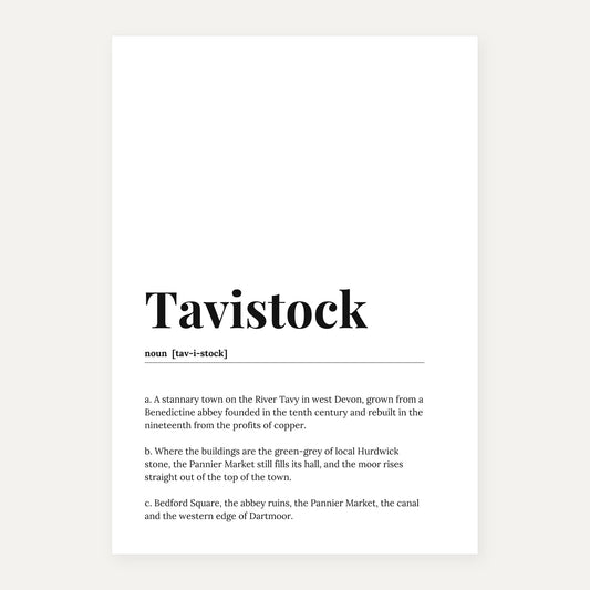 Tavistock — Dictionary Print