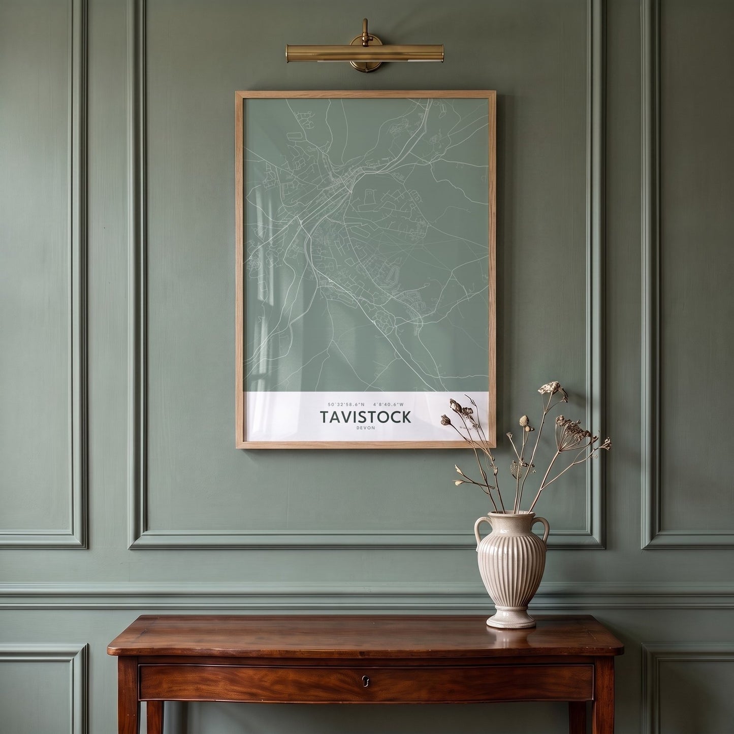 Tavistock — Framed Map Print (Sage)