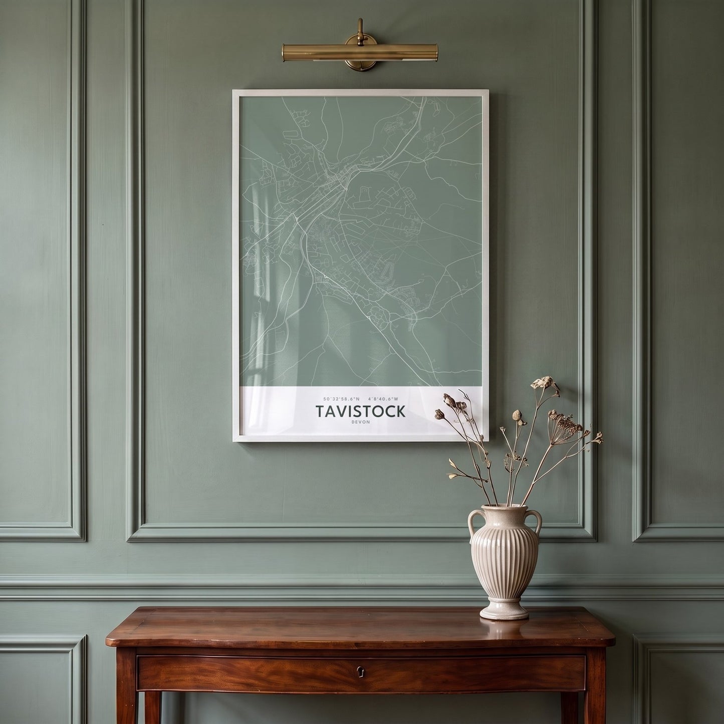 Tavistock — Framed Map Print (Sage)