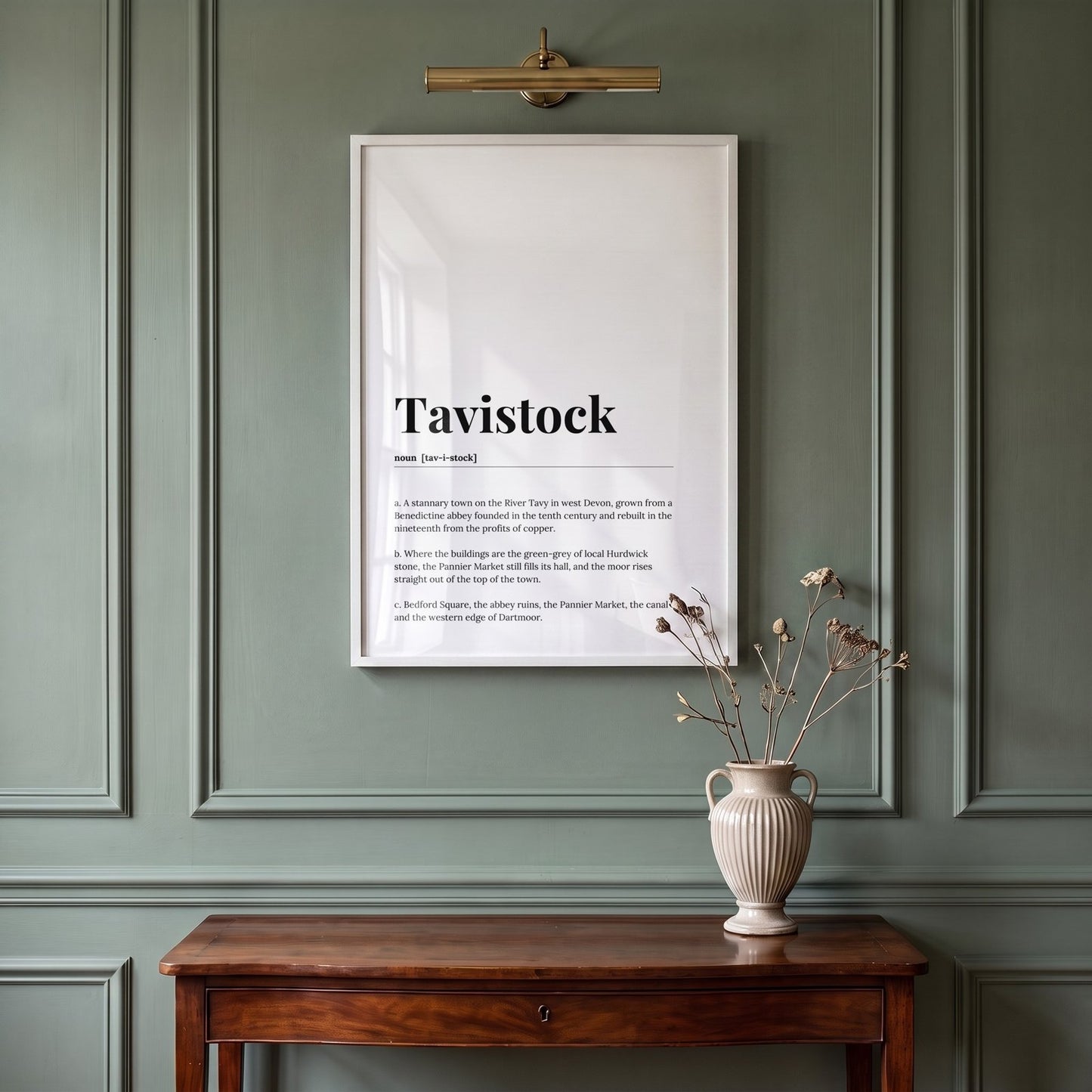 Tavistock — Framed Dictionary Print