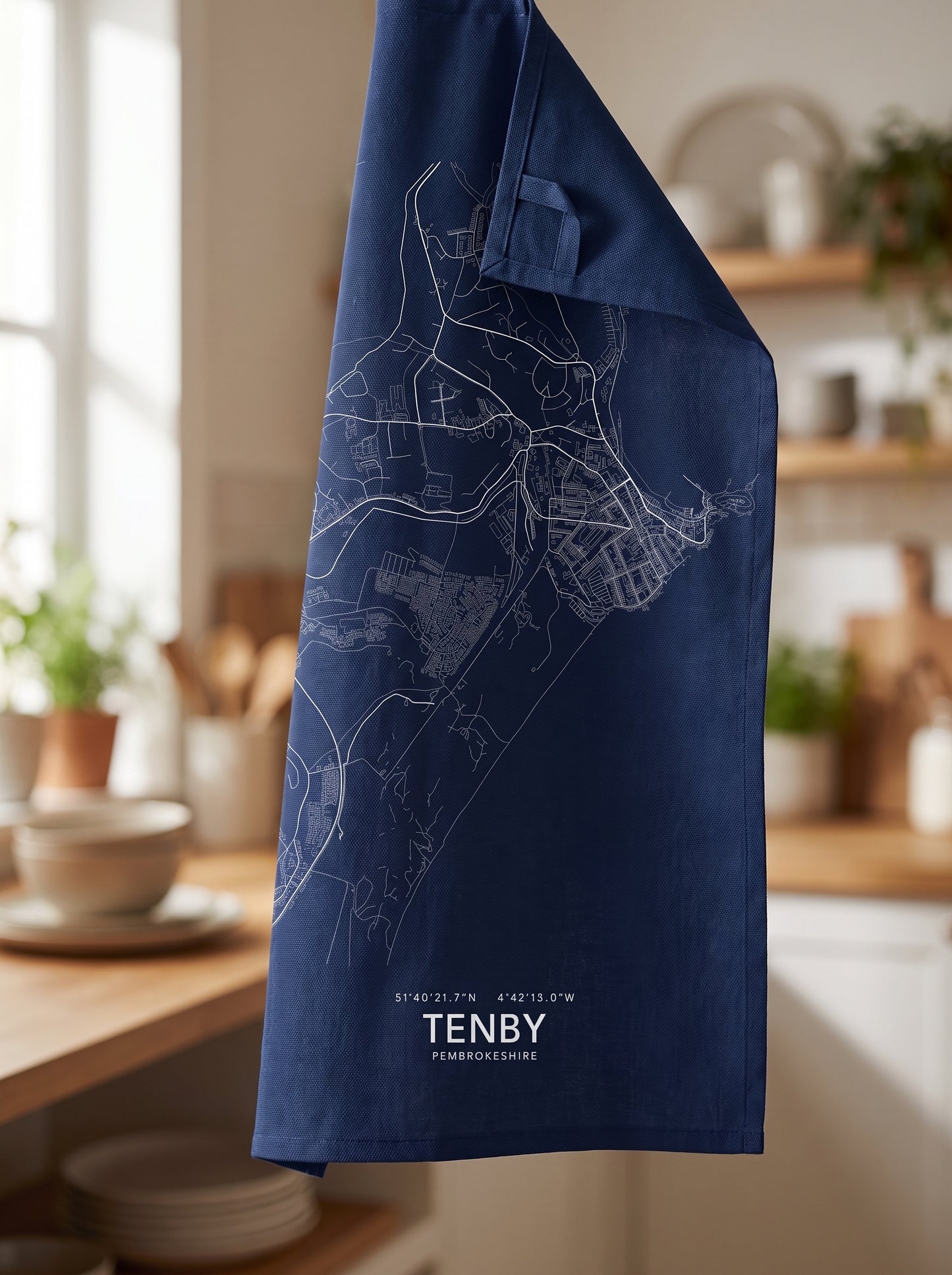 Tenby — Map Tea Towel