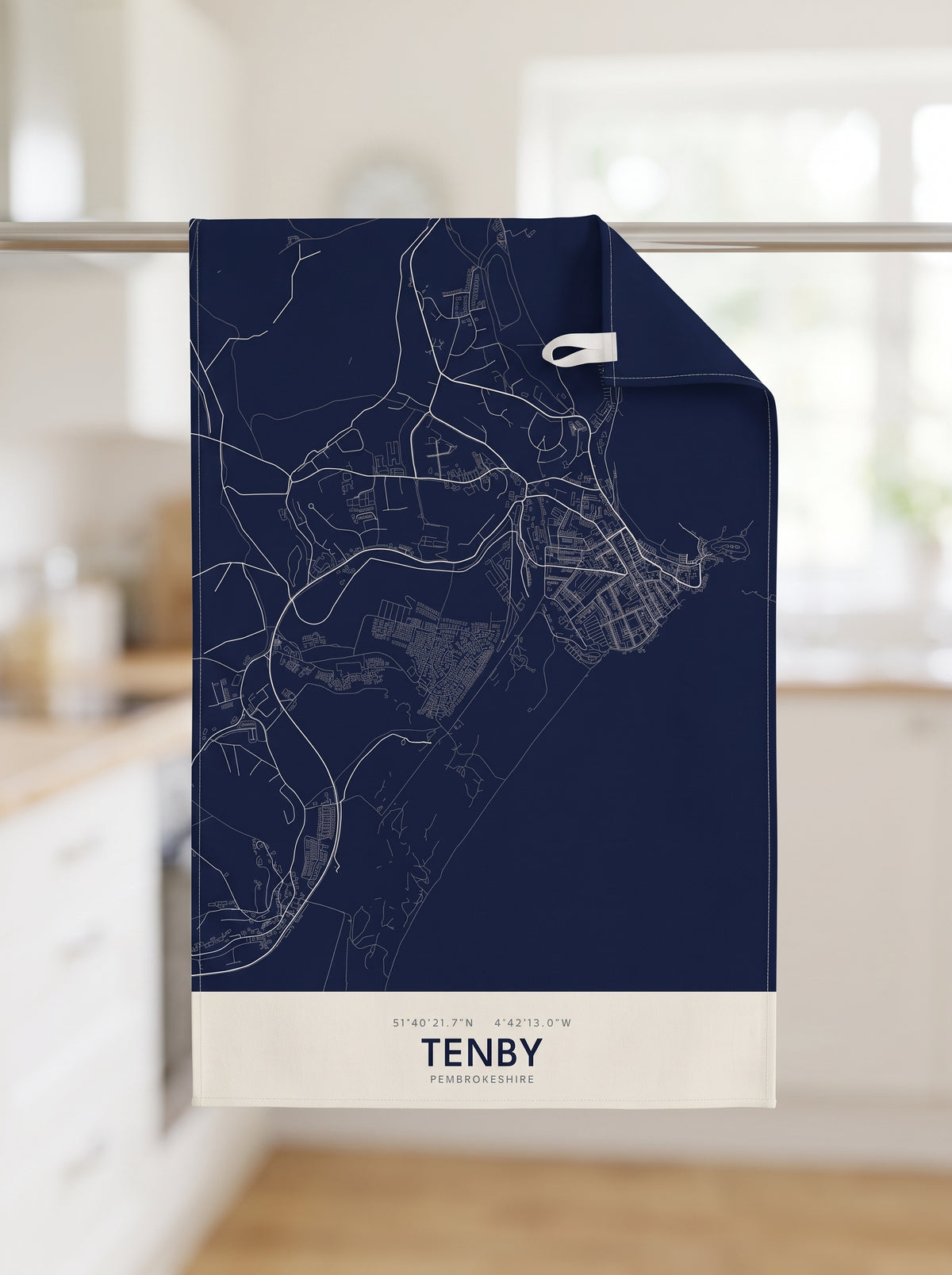 Tenby — Map Tea Towel