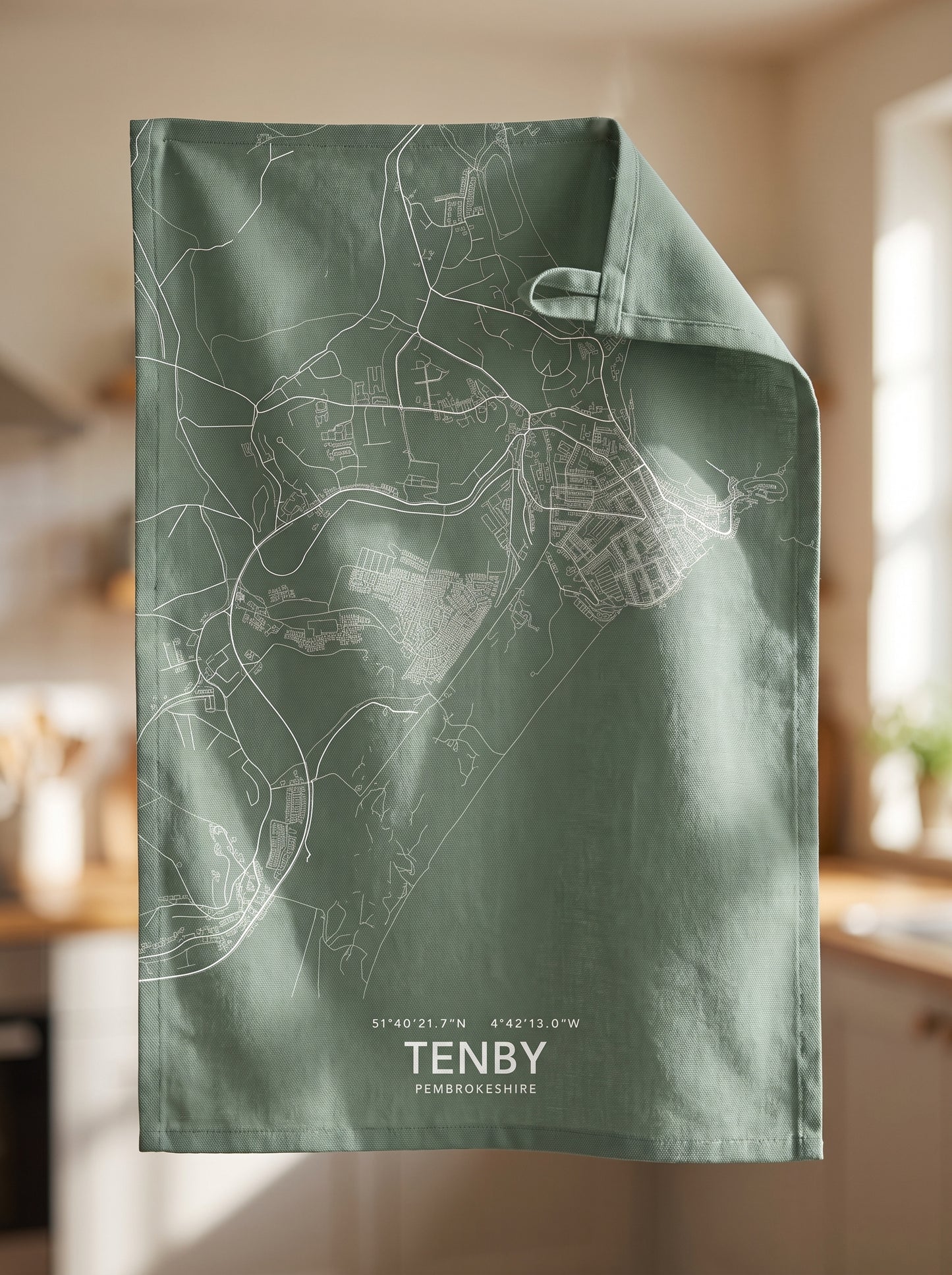 Tenby — Map Tea Towel