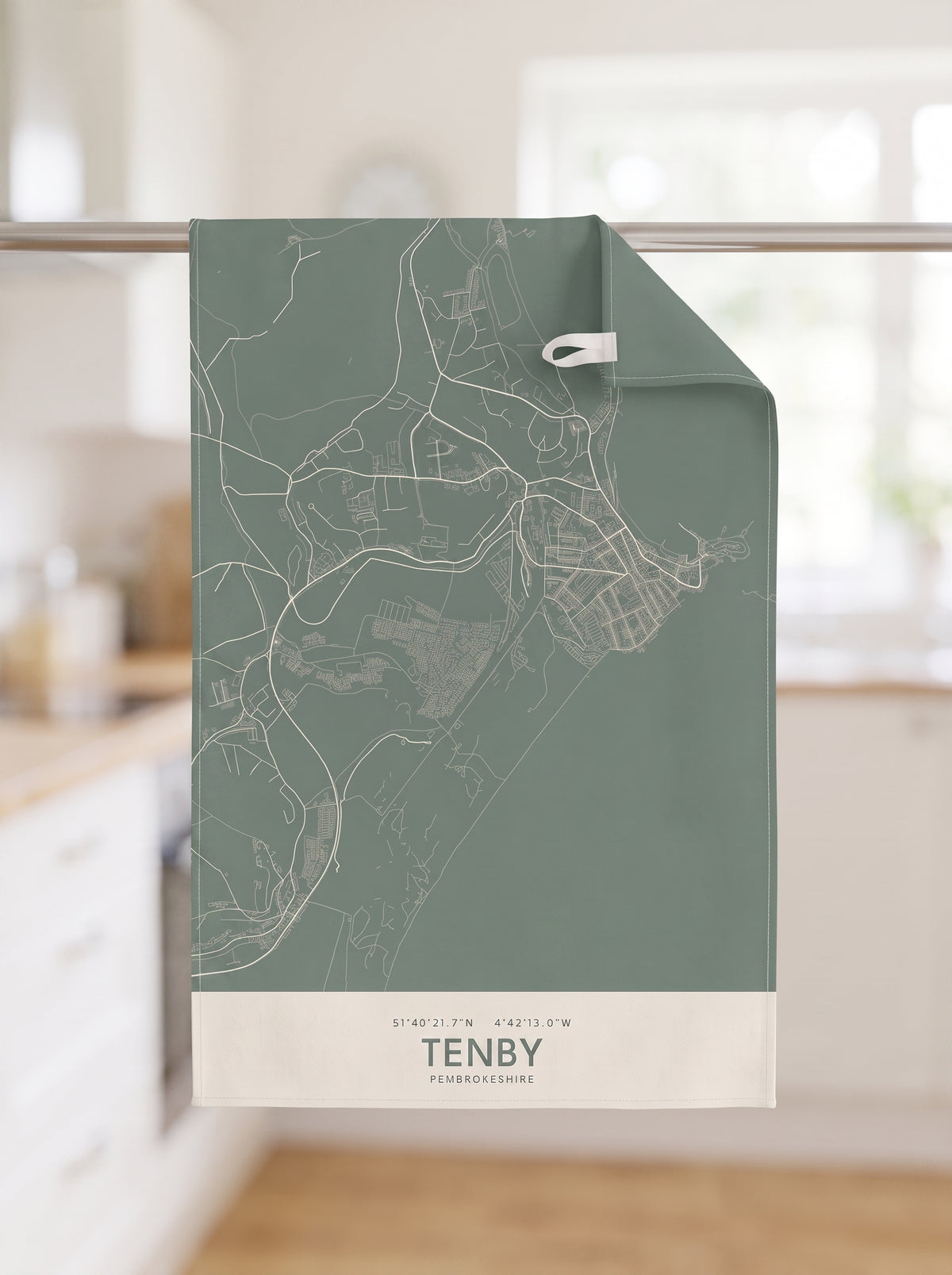 Tenby — Map Tea Towel
