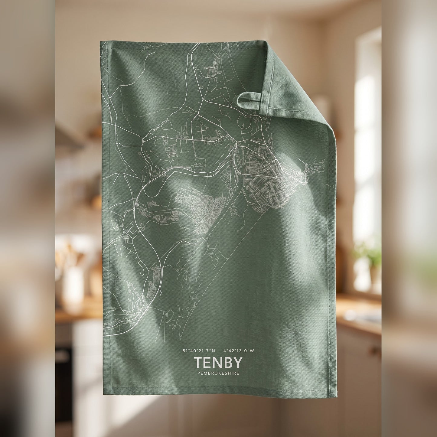 Tenby — Map Tea Towel