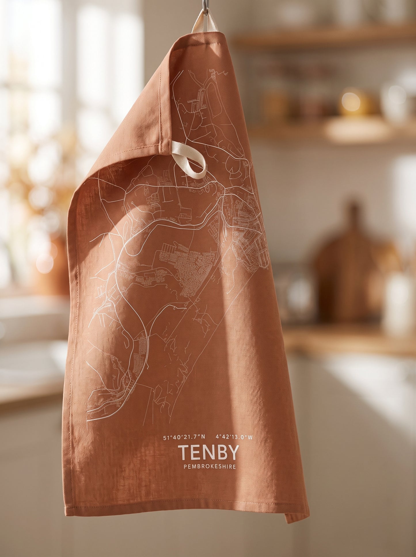 Tenby — Map Tea Towel