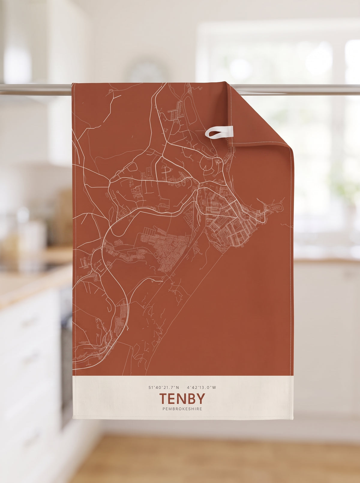 Tenby — Map Tea Towel
