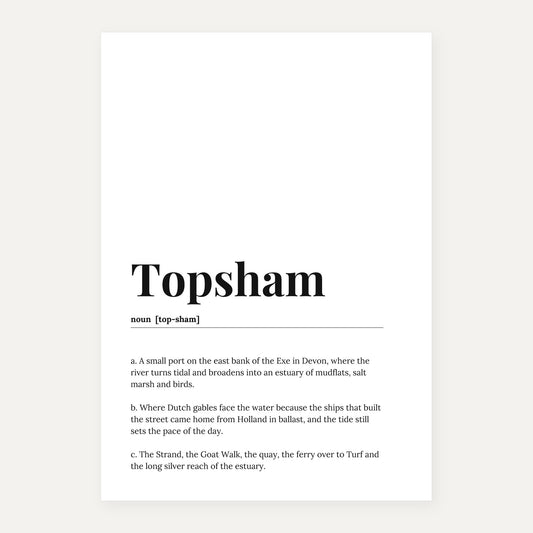 Topsham — Dictionary Print