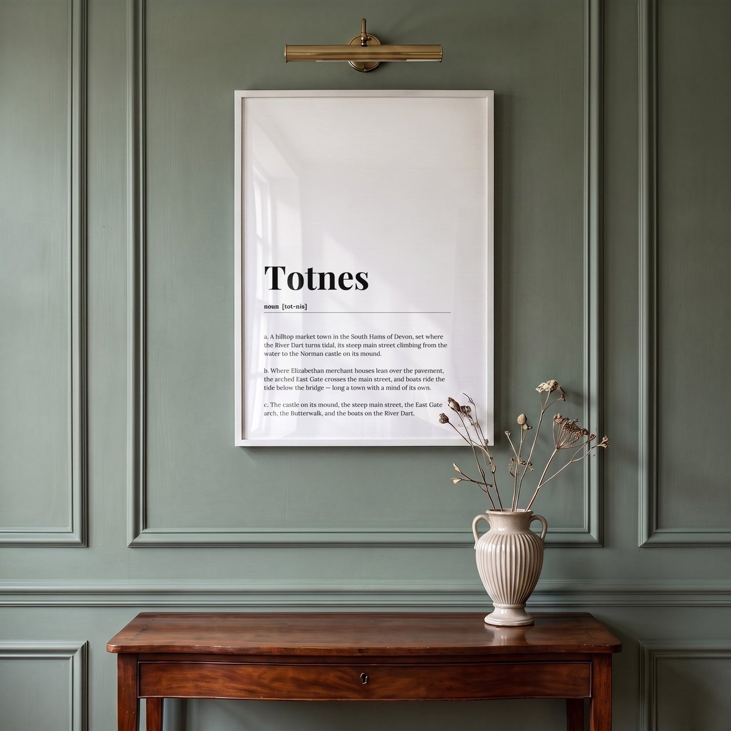 Totnes — Framed Dictionary Print