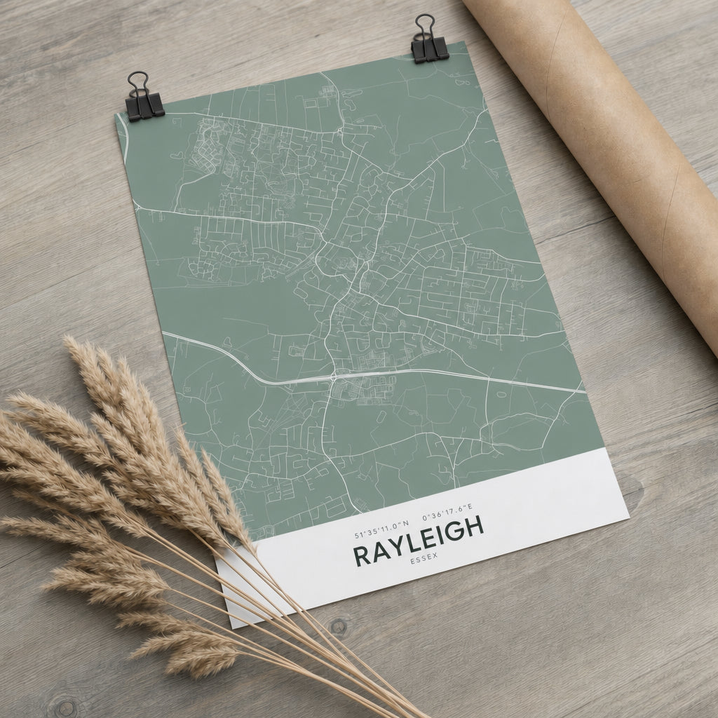 Rayleigh — Map Print