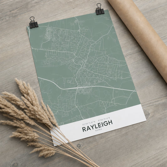 Rayleigh — Map Print
