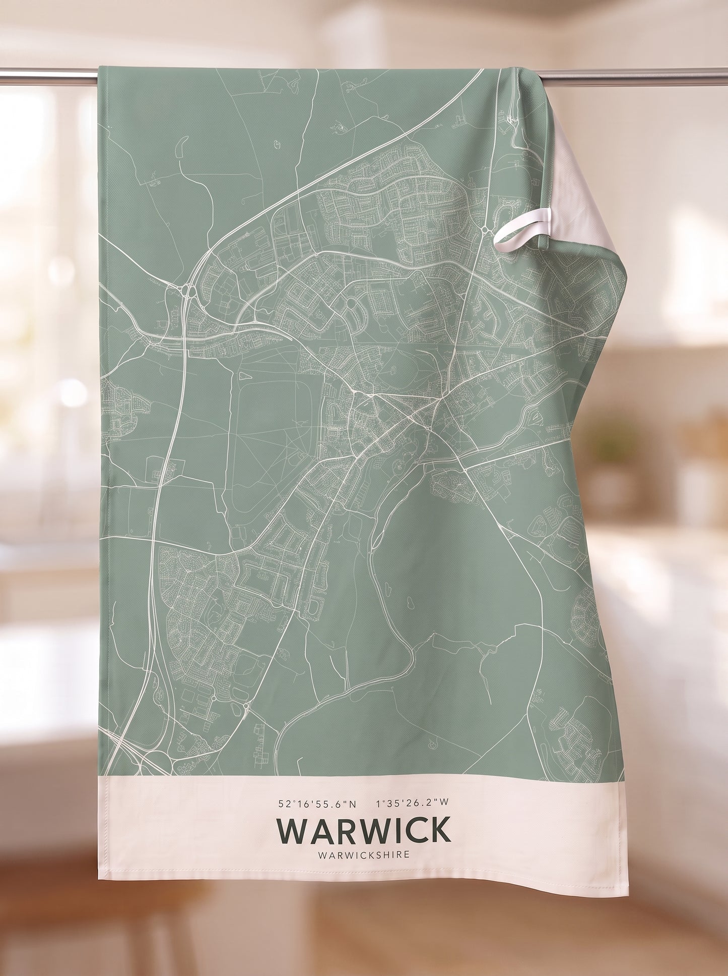 Warwick — Map Tea Towel