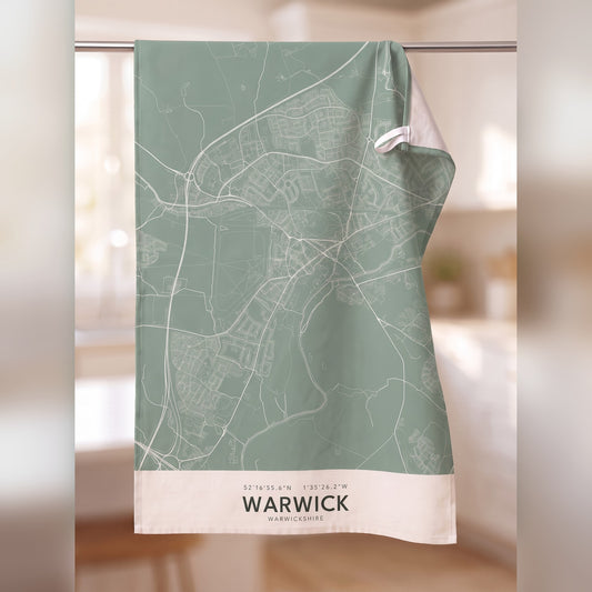 Warwick — Map Tea Towel