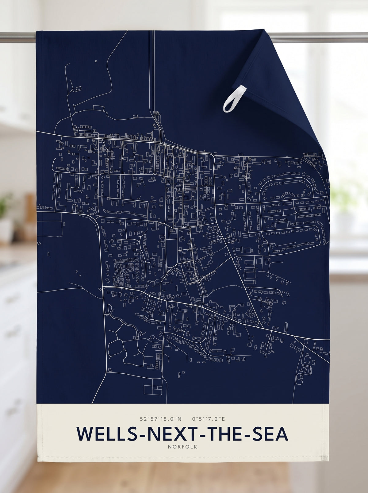 Wells-next-the-Sea — Map Tea Towel