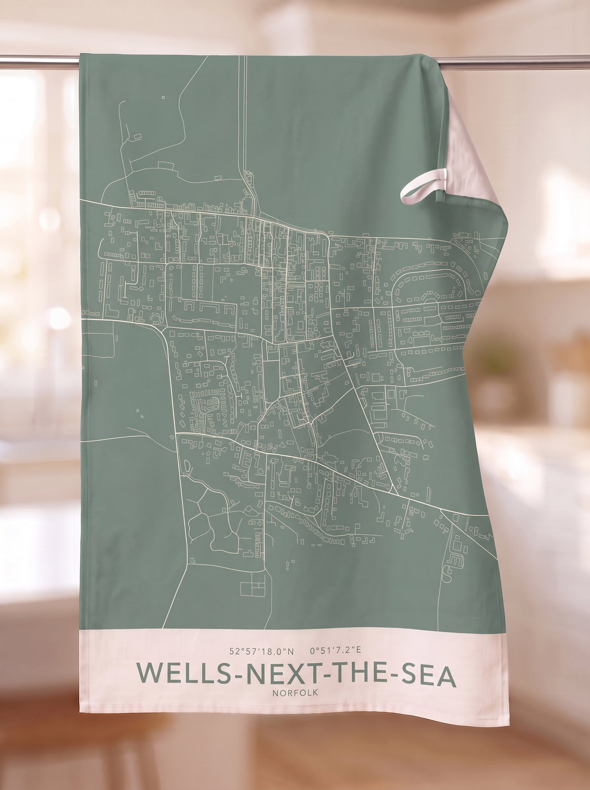 Wells-next-the-Sea — Map Tea Towel