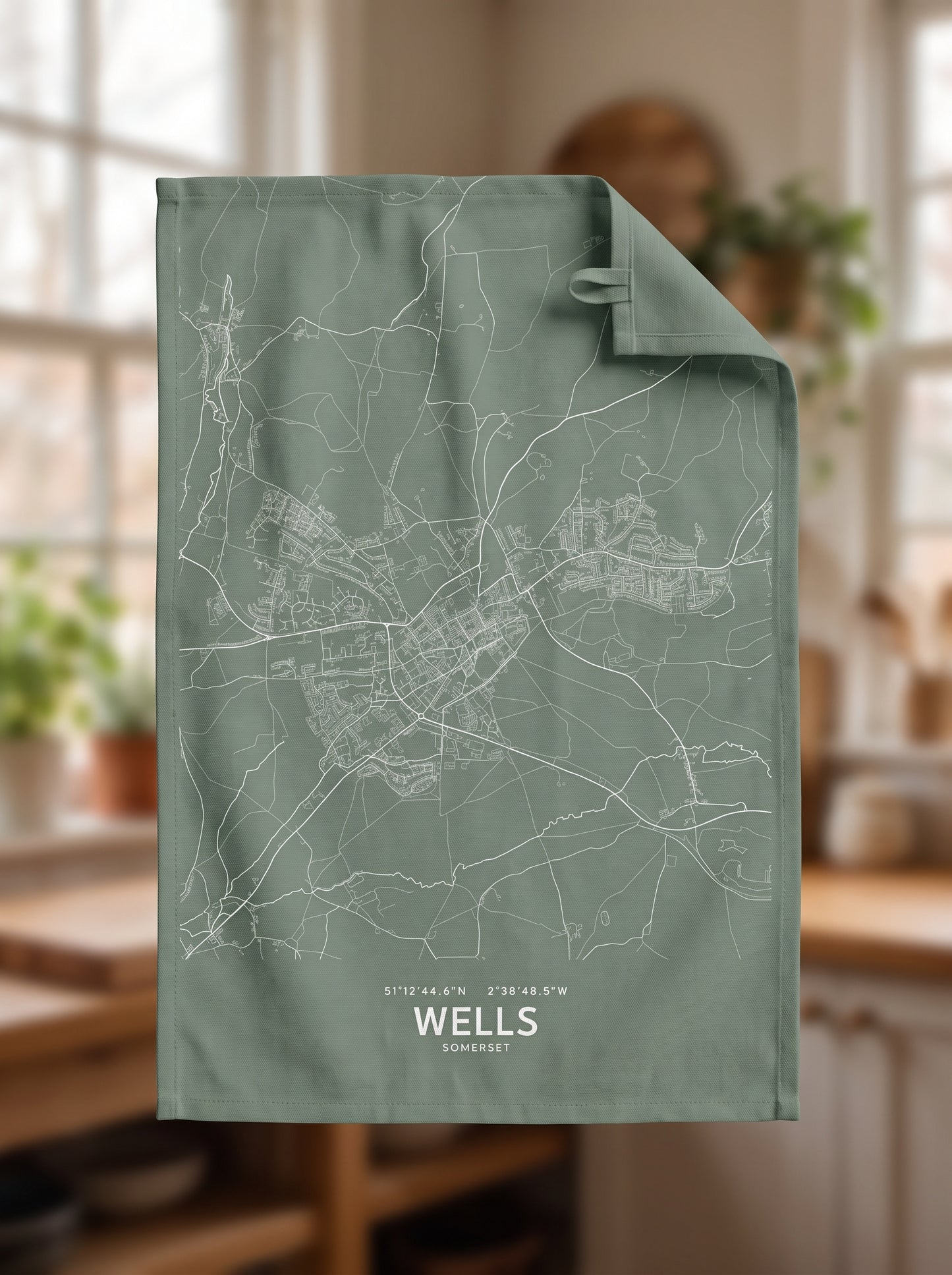 Wells — Map Tea Towel