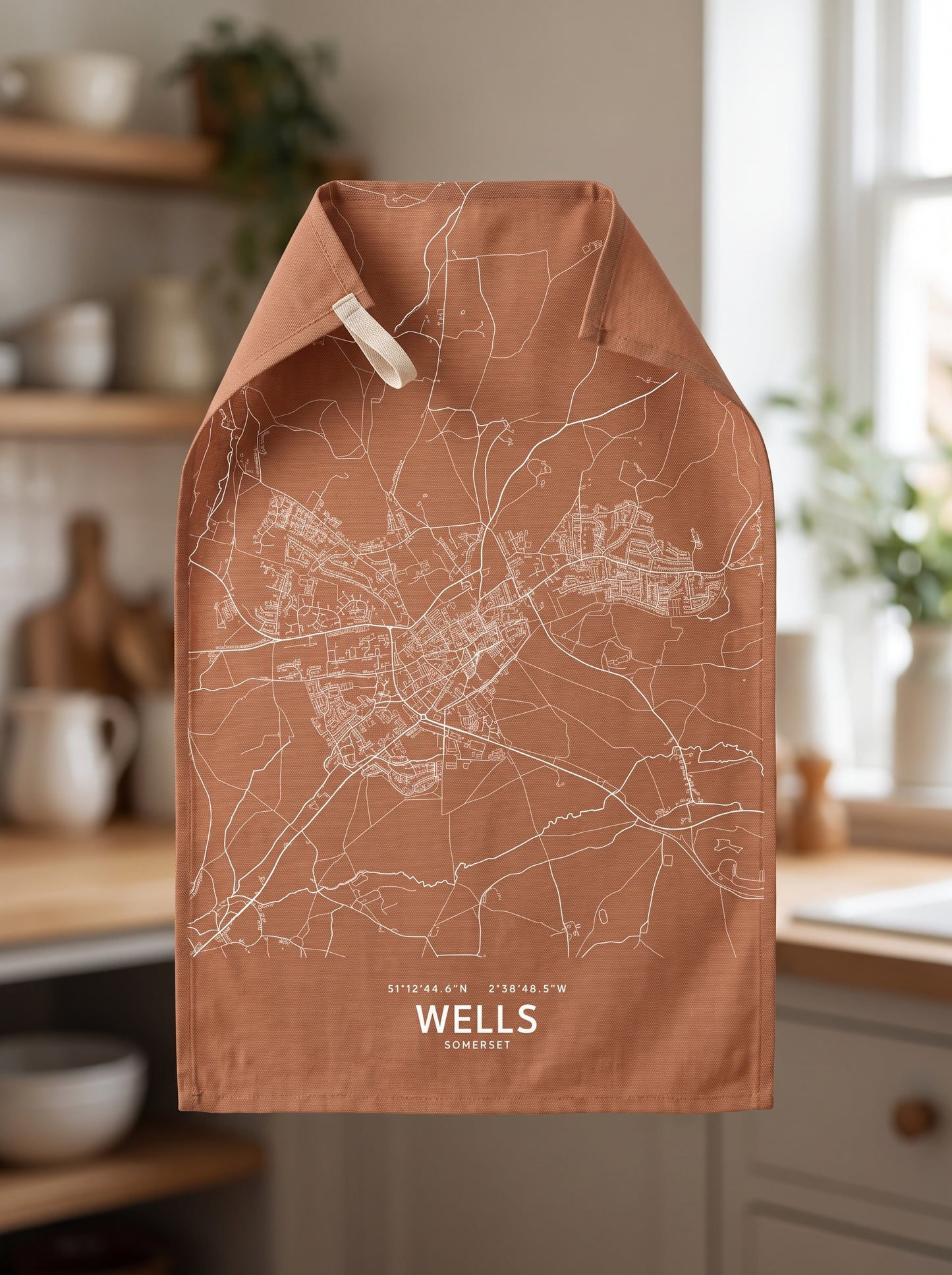 Wells — Map Tea Towel