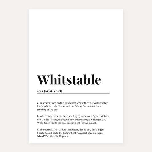 Whitstable — Dictionary Print