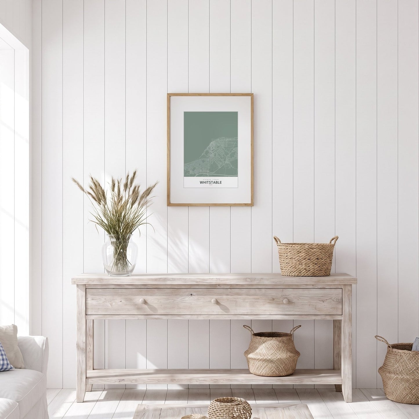 Whitstable — Framed Map Print (Sage)