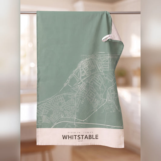 Whitstable — Map Tea Towel