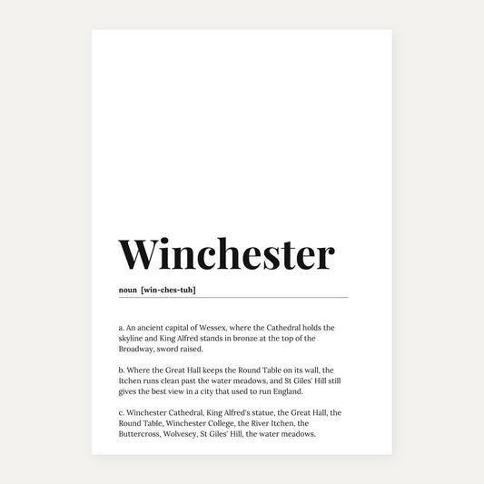 Winchester — Dictionary Print