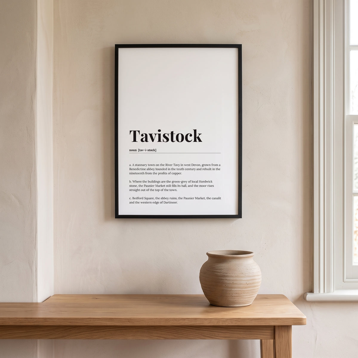 Your Town Merch — Tavistock Framed Dictionary Print lifestyle