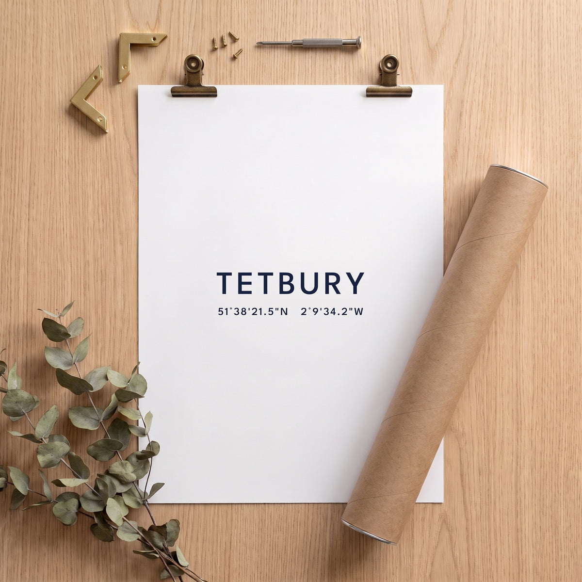 Your Town Merch — Tetbury Coordinates Print (White) lifestyle